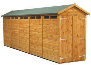 Power 20x4 Apex Secure Garden Shed - Double Door